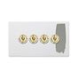 Soho Lighting Primed Paintable 4 Gang 2 Way Toggle Switch with Brushed Brass Switch
