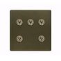 Soho Lighting Bronze 5 Gang Toggle Light Switch 20A 2 Way Screwless 