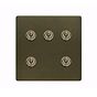 Soho Lighting Bronze 5 Gang Toggle Light Switch 20A 2 Way Screwless 