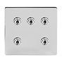 Soho Lighting Polished Chrome 5 Gang Toggle Light Switch 20A 2 Way Screwless