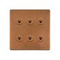 Soho Lighting Antique Copper 6 Gang Toggle Light Switch 20A 2 Way