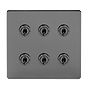 Soho Lighting Black Nickel 6 Gang Toggle Light Switch 20A 2 Way Screwless