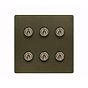 Soho Lighting Bronze 6 Gang Toggle Light Switch 20A 2 Way Screwless