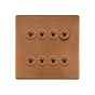 Soho Lighting Antique Copper 8 Gang Toggle Light Switch 20A 2 Way