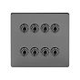 Soho Lighting Black Nickel 8 Gang Toggle Light Switch 20A 2 Way Screwless