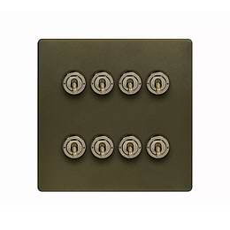 Soho Lighting Bronze 8 Gang Toggle Light Switch 20A 2 Way Screwless