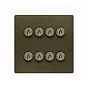 Soho Lighting Bronze 8 Gang Toggle Light Switch 20A 2 Way Screwless