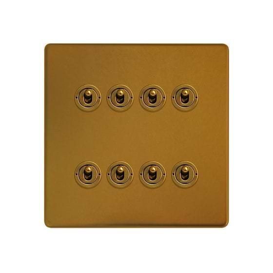 Antique Gold 8 Gang Toggle Switch
