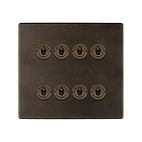 Vintage Brass 8 Gang Toggle Switch
