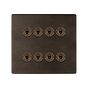 Soho Lighting Vintage Brass 8 Gang Toggle Light Switch 20A 2 Way