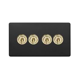 Matt Black and Brass Bulkhead Toggle Light
