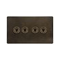 Soho Lighting Vintage Brass 4 Gang Intermediate Toggle Switch