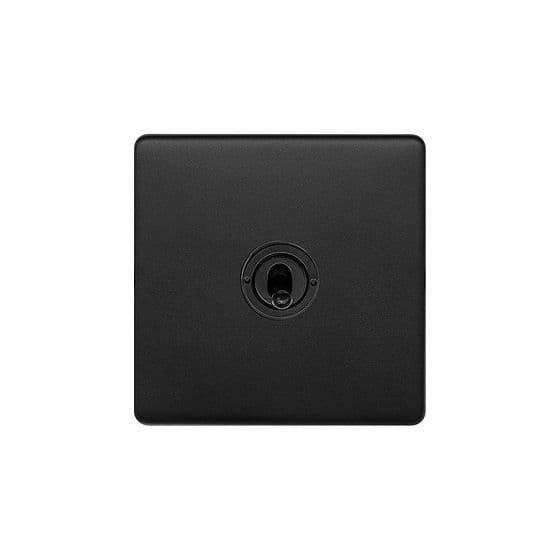 Soho Lighting Matt Black 1 Gang Retractive Toggle Switch Screwless