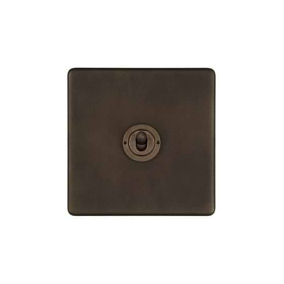 Soho Lighting Vintage Brass 1 Gang Retractive Toggle Switch