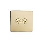 Soho Lighting Brushed Brass 2 Gang Retractive Toggle Switch Screwless