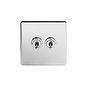 Soho Lighting Polished Chrome 2 Gang Retractive Toggle Switch Screwless