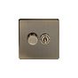 Soho Lighting Antique Brass 2 Gang Dimmer and Toggle Switch Combo (1x150W LED Dimmer 1x20A 2 Way Toggle)
