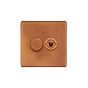 Soho Lighting Antique Copper 2 Gang Dimmer and Toggle Switch Combo (1x150W LED Dimmer 1x20A 2 Way Toggle)