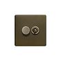 Soho Lighting Bronze 2 Gang Dimmer and Toggle Switch Combo (1x150W LED Dimmer 1x20A 2 Way Toggle)