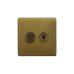 Old Brass Dimmer Toggle Combo Switch
