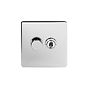 Soho Lighting Polished Chrome 2 Gang Dimmer and Toggle Switch Combo (1x150W LED Dimmer 1x20A 2 Way Toggle)