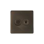 Vintage Brass Dimmer Toggle Combo Switch