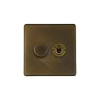 Vintage Brass Dimmer Toggle Combo Switch
