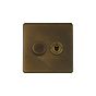 Soho Lighting Vintage Brass 2 Gang Dimmer and Toggle Switch Combo (1 x 150W LED Dimmer 1 x 20A 2 Way Toggle)