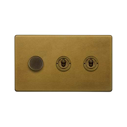 Old Brass Dimmer Toggle Combo Switch
