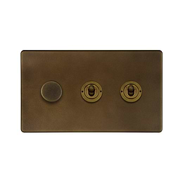 Vintage Brass Dimmer Toggle Combo Switch