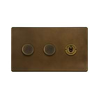Vintage Brass Dimmer Toggle Combo Switch
