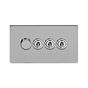 Soho Lighting Brushed Chrome 4 Gang Switch with 1 Dimmer (1x150W LED Dimmer 3x20A 2 Way Toggle)