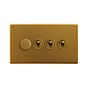 Antique Gold Dimmer Toggle Combo Switch
