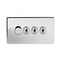 Soho Lighting Polished Chrome 4 Gang Switch with 1 Dimmer (1x150W LED Dimmer 3x20A 2 Way Toggle)