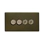 Soho Lighting Bronze 4 Gang Switch with 2 Dimmers (2x150W LED Dimmer 2x20A 2 Way Toggle)