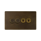 Vintage Brass Dimmer Toggle Combo Switch
