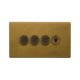 Old Brass Dimmer Toggle Combo Switch
