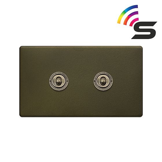 Soho Lighting Bronze 2 Gang 150W Zigbee Smart Toggle Switch