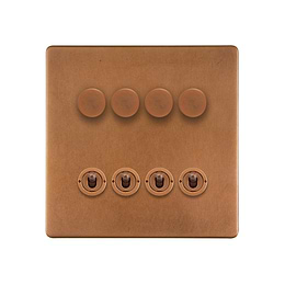 Antique Copper Dimmer Toggle Combo Switch
