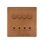 Soho Lighting Antique Copper 8 Gang Dimmer & Toggle Combo 4x150W LED Dimmer 4x20A Toggle 