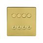 Soho Lighting Brushed Brass 8 Gang Dimmer & Toggle Combo 4x150W LED Dimmer 4x20A Toggle