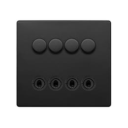 Matt Black Dimmer Toggle Combo Switch