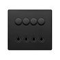 Soho Lighting Matt Black 8 Gang Dimmer & Toggle Combo 4x150W LED Dimmer 4x20A Toggle