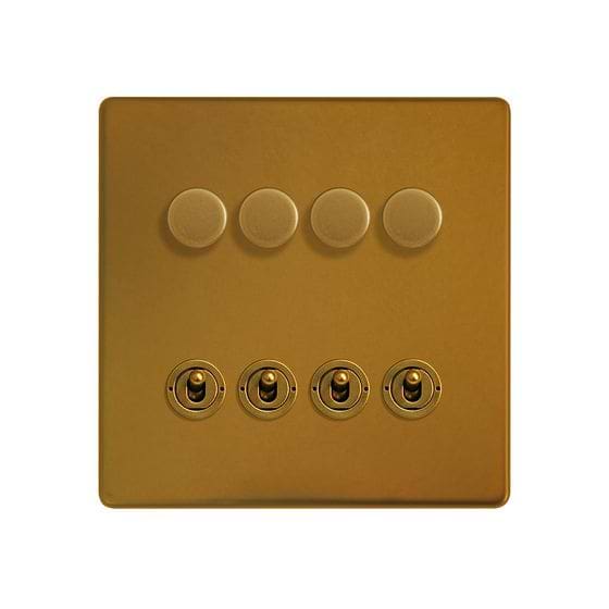 Antique Gold Dimmer Toggle Combo Switch
