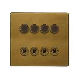 Old Brass Dimmer Toggle Combo Switch
