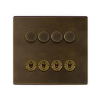 Vintage Brass Dimmer Toggle Combo Switch
