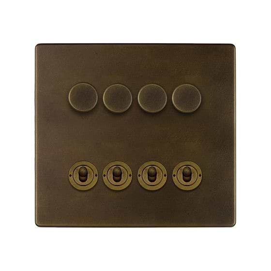 Vintage Brass Dimmer Toggle Combo Switch
