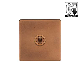 Antique Copper 1 Gang Dimming Toggle Switch
