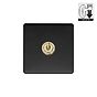 Matt Black and Brass 1 Gang Dimming Toggle Switch
