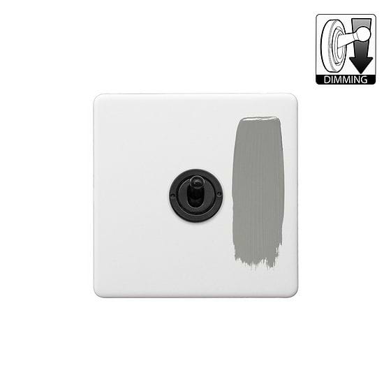 Soho Lighting Primed Paintable 1 Gang Dimming Toggle Switch with Matt Black Switch